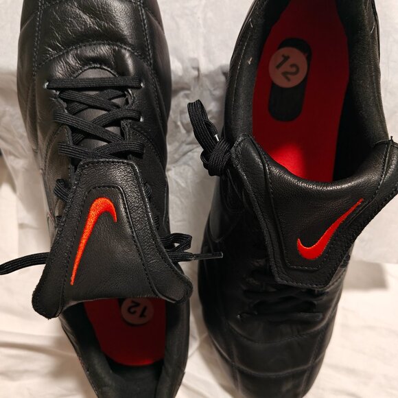 Nike Premier Kangaroo Leather II FG Black Soccer Cleats  Size 12, Black/Red main image 7